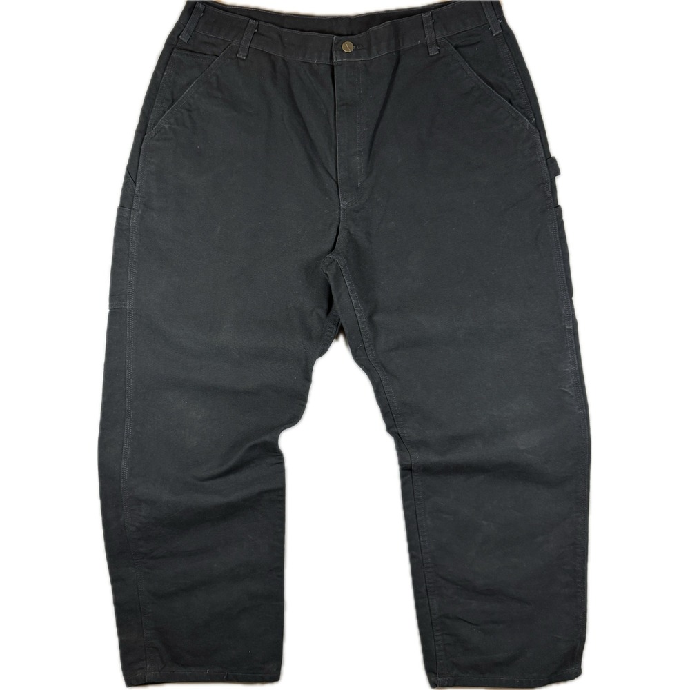 Carhartt Carpenter Pants Men 38 x 30 Black Duck Cargo Canvas Loose Fit